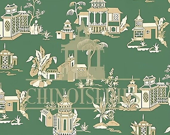 1:12 Dollhouse Miniature WALLPAPER, Chinoiserie, Scale One Inch