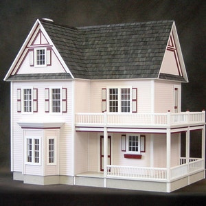 1:12 Dollhouse Miniature Wooden Dollhouse Kit, Dorothy’s Farmhouse, One Inch Scale bild 2