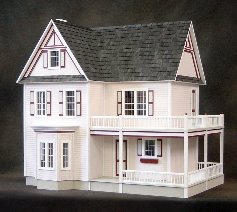 1:12 Dollhouse Miniature Wooden Dollhouse Kit, Dorothy’s Farmhouse, One Inch Scale bild 2