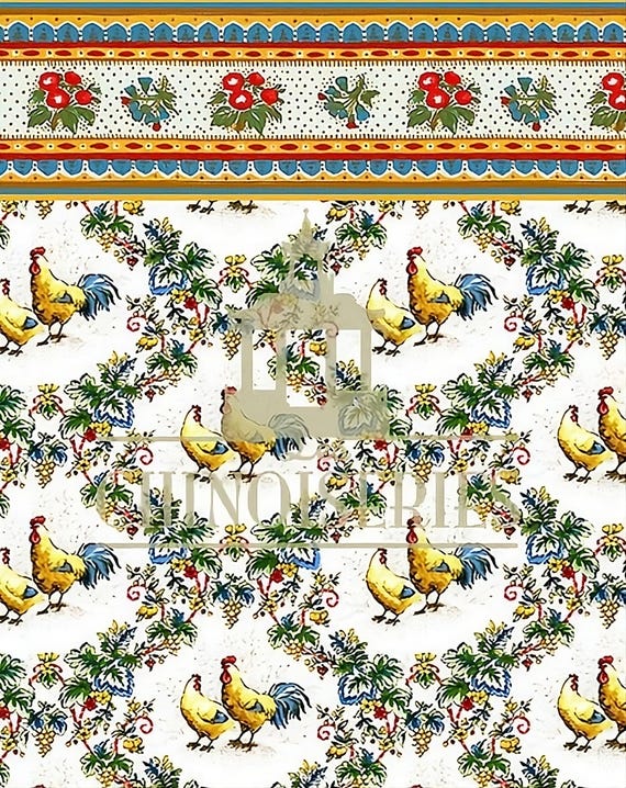 1:12 Dollhouse Miniature WALLPAPER, Provence, Scale One Inch