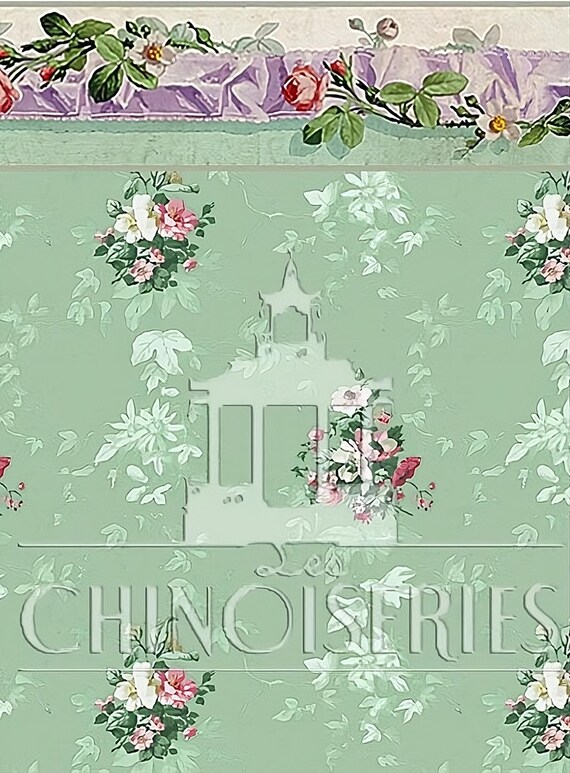 1:12 Dollhouse Miniature WALLPAPER, Violette, Scale One Inch