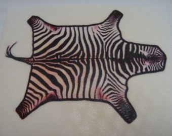 Dollhouse Miniature Cutting Edge Design "The Zebra Skin Rug", Scale One Inch, TREASURY LIST