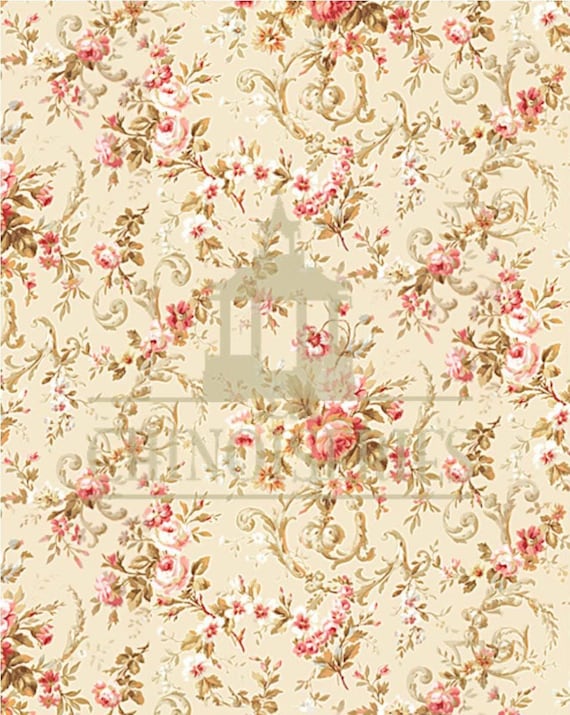 1:12 Dollhouse Miniature FABRIC, Matching Fabric, Guinevere, Scale One Inch