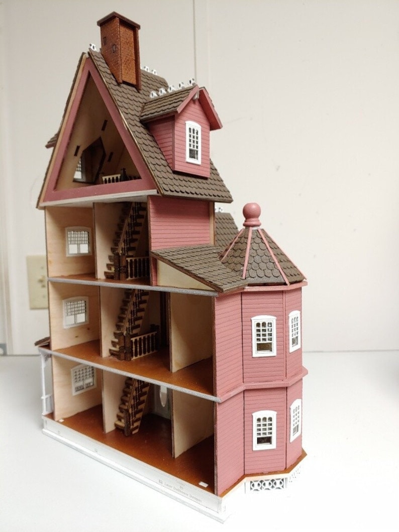 1:24 Ashley Abigail, A Victorian Wooden Dollhouse KIT, Half Scale image 4