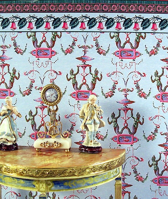 1:12 Dollhouse Miniature Wallpaper, Siren Song, Scale One Inch