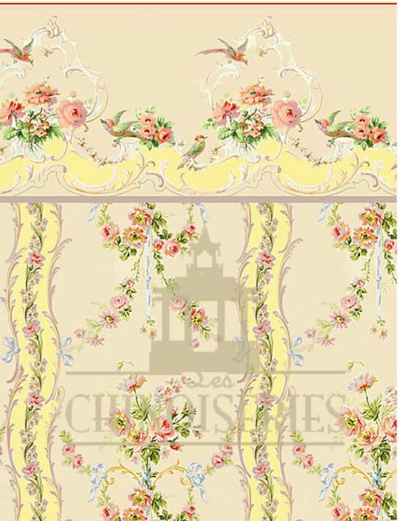1:12 Dollhouse Miniature WALLPAPER, Melanie, Scale One Inch