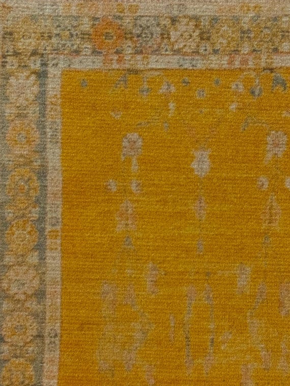 1:12 Dollhouse Miniature Persian Rug, Oriental Carpet, Yellow Rug, Happy, One Inch Scale