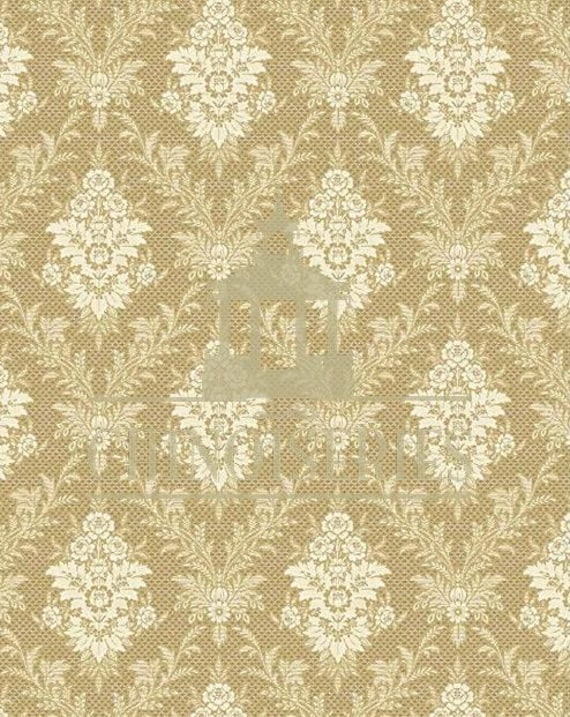 1:12 Dollhouse Miniature WALLPAPER, L’Or, Scale One Inch