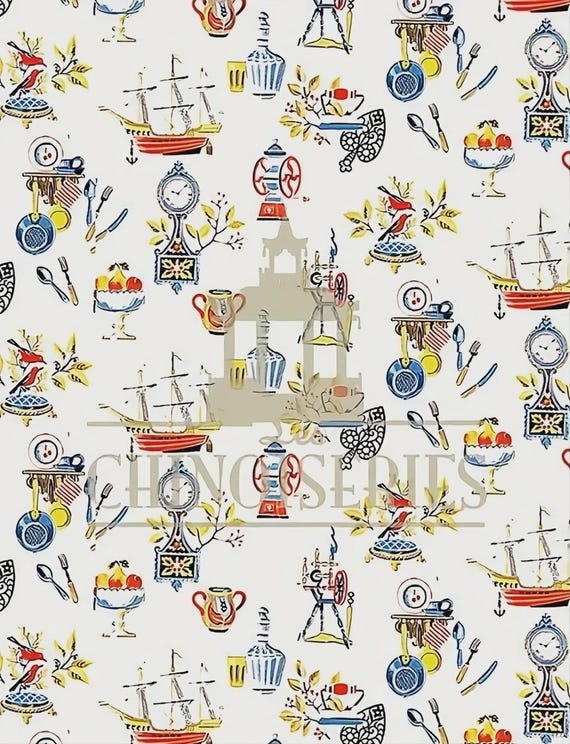 1:12 Dollhouse Miniature WALLPAPER, Stockholm 1957, Scale One Inch