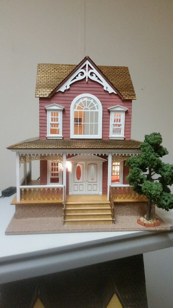 1:24 Wooden Dollhouse KIT, Charming Cottage, Half Inch Scale