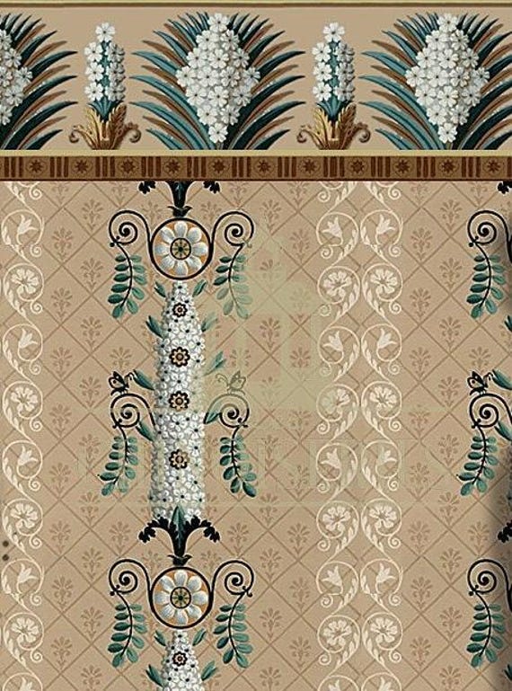 1:12 Dollhouse Miniature WALLPAPER, FDL, Scale One Inch
