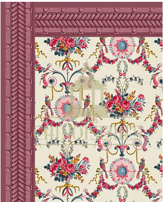 1:12 Dollhouse Miniature WALLPAPER, Clarissa, Scale One Inch