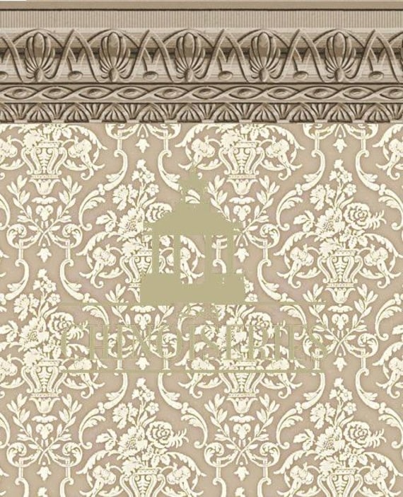 1:12 Dollhouse Miniature WALLPAPER, Tuscany, Scale One Inch