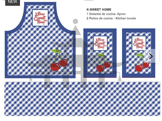 Dollhouse Miniature Home Sweet Home Apron with Dish Towels DIY KIT, 1:12 scale