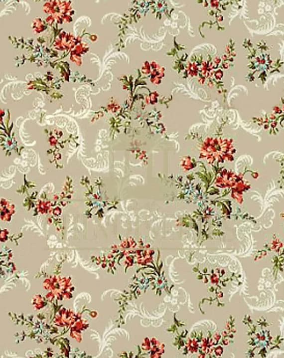 1:12 Dollhouse Miniature FABRIC, Matching Fabric Lisette, Scale One Inch