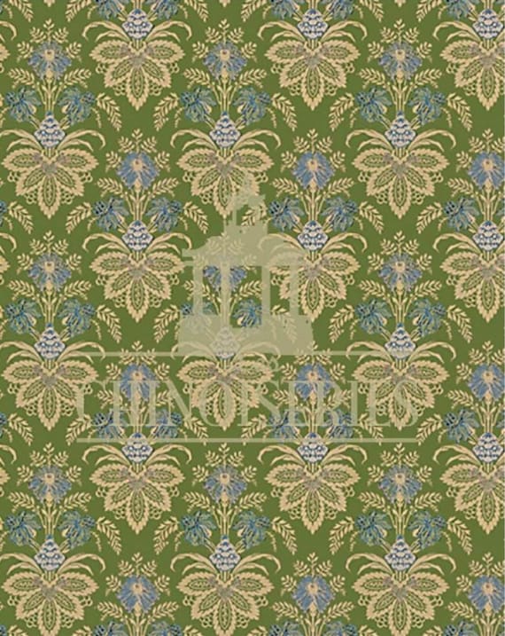 1:12 Dollhouse Miniature WALLPAPER, Henry, Scale One Inch