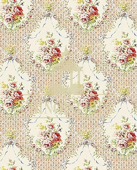 1:12 Dollhouse Miniature WALLPAPER, Cath, Scale One Inch