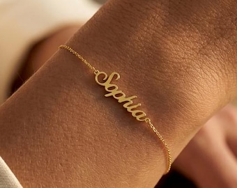 Personalized Name Bracelet, Custom Name Bracelet, Script Name Bracelet, Gold Bracelet for Women, Gift for Her
