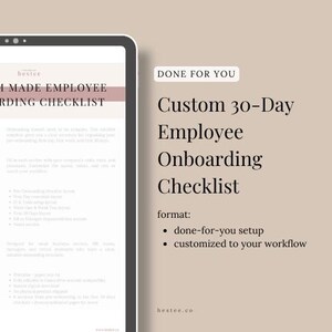 Lista di controllo personalizzata per l'inserimento dei nuovi dipendenti (30 giorni) / Servizio di configurazione HR "chiavi in mano"