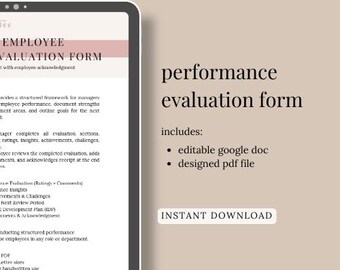 Employee Performance Evaluation Form | Customizable PDF + Google Doc