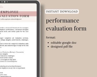 Employee Performance Evaluation Form | Customizable PDF + Google Doc