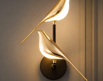 Magpie Wall Bird Lamp with Three Light Modes| Nordic Wall Sconce with Adjustable Bird Position| Minimalistic Wall lamp For Livingroom