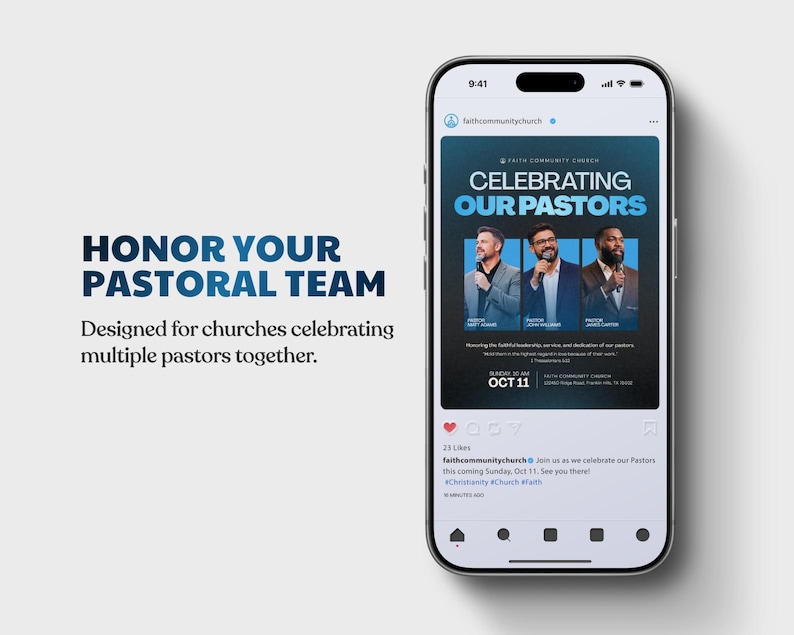 Pastors Appreciation Flyer Template | Church Program Ministry Event ...