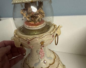 Vintage Carousel Music Box Figurine with Horse Inside