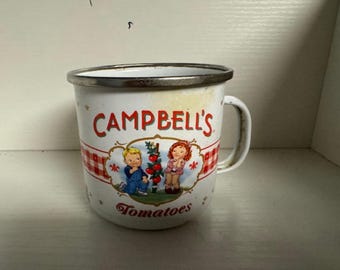 Vintage Campbell's Tomatoes Enamelware Mug