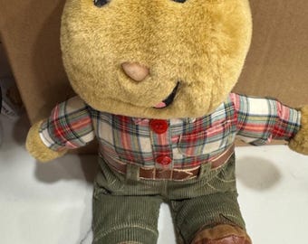 Chemise à carreaux Eden Alan The Brain Powers en peluche Arthur PBS vintage 1998 pour poupées pour enfants