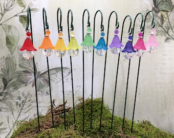 Fairy garden lantern miniature garden accessory set of 10 hanging lantern faux fairy lights with shepherds hook