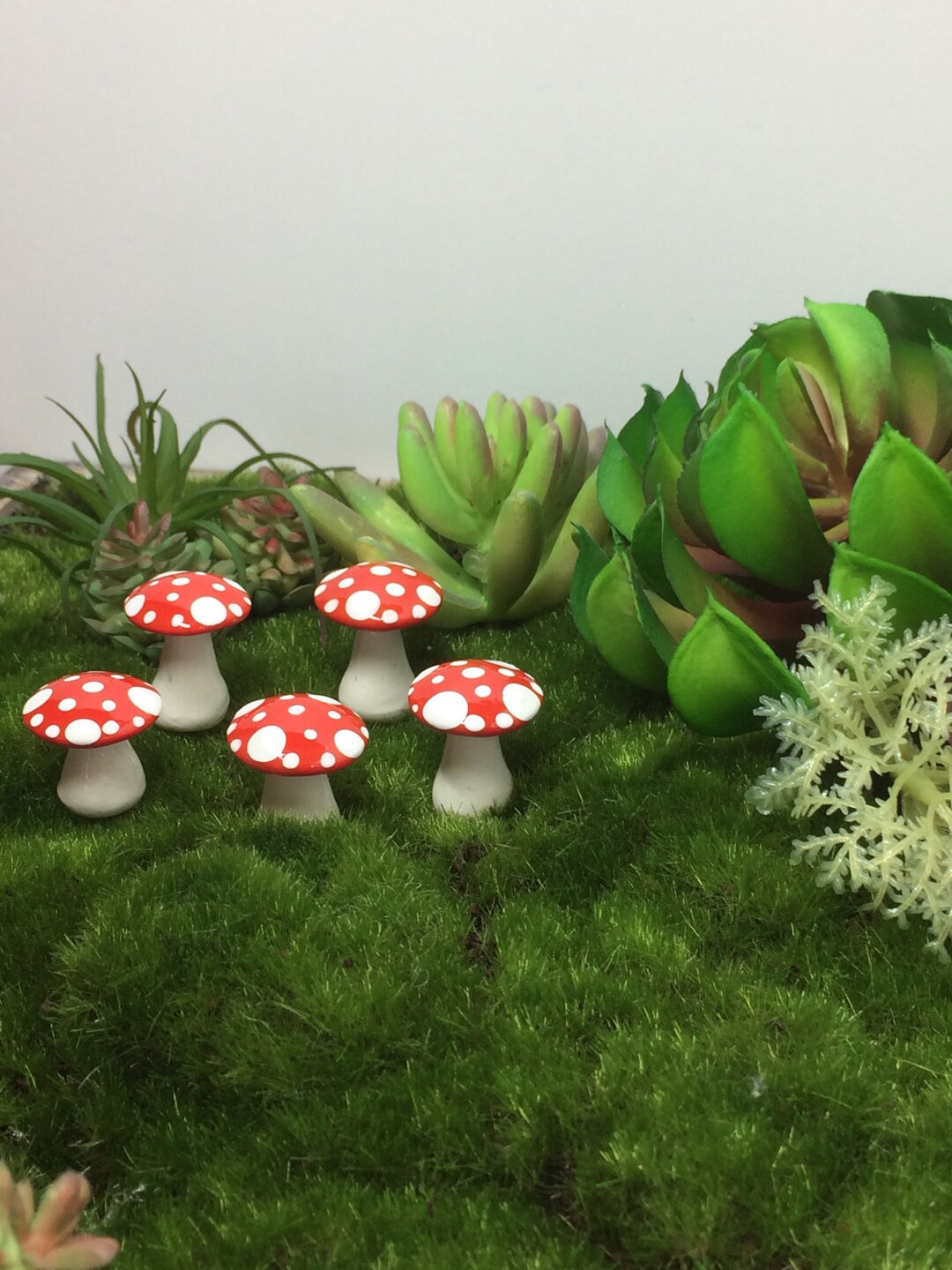 Mad Hatter Tea Party Favor Fairy Garden Mushrooms Set of 30 Short ...