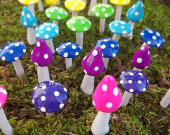 wholesale lot 30 Fairy garden mushrooms toadstools miniature for party favors or table favors baby childrens weddings