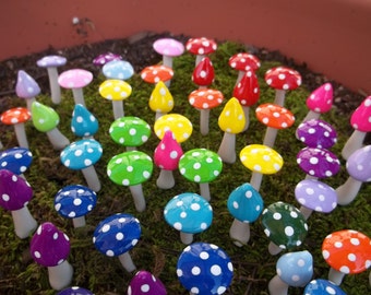 10 Fairy garden miniatures mushrooms miniature accessories fairy accents terrarium decor indoor outdoor miniature garden