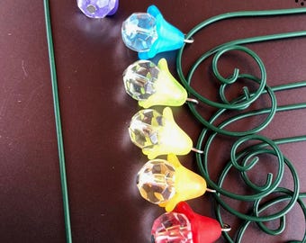 Set of 7 Fairy garden lantern miniature garden accessory rainbow terrarium succulent