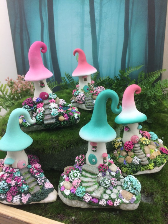 Miniature Fairy House From The Cotton Candy Cottage Etsy