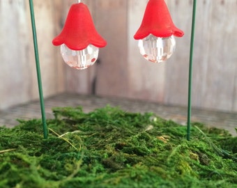 Fairy garden lantern miniature garden accessory set of 2 hanging lantern flower style with shepherds hook