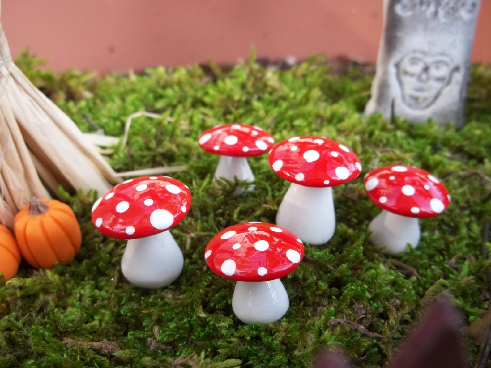 Mad Hatter Tea Party Favor Fairy Garden Mushrooms Set of 20 Short ...
