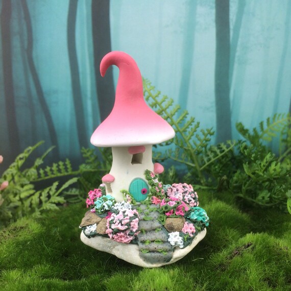 Miniature Fairy House From The Cotton Candy Cottage Etsy