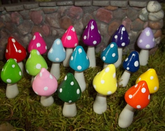 Free Shipping High Quality 5 miniature mushrooms for elf gardens accessories gnome gardens terrariums