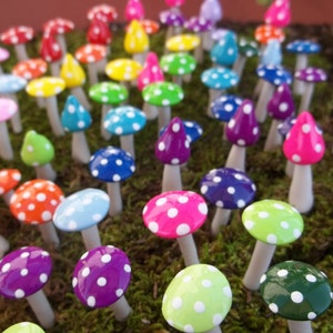 10 miniature fairy garden accessories mushrooms gnome pixie minature terrarium miniature for elf garden woodland miniature kids craft diy