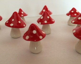 10 mushrooms free standing table top mad hatter tea party handmade party favor wedding