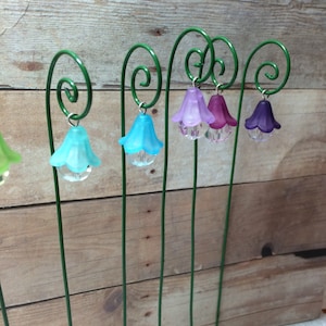 Fairy garden lantern miniature garden accessory set of 3 hanging lantern flower style with shepherds hook image 4