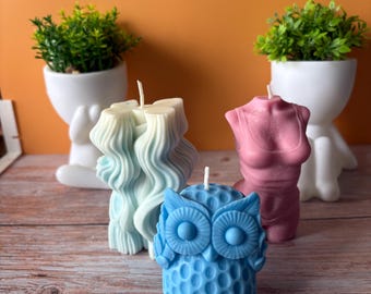 Velas cilíndricas orgánicas con formas únicas