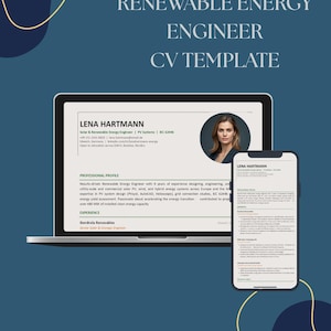 Solar Engineer CV Template | Renewable Energy Resume | EU Photo Version Included | Word PDF