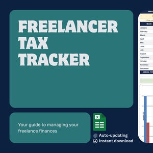 Kalkylblad för frilansskattespårning | Inkomst- och utgiftslogg för egenföretagare | Excel Google Sheets | Skatt 2025 2026