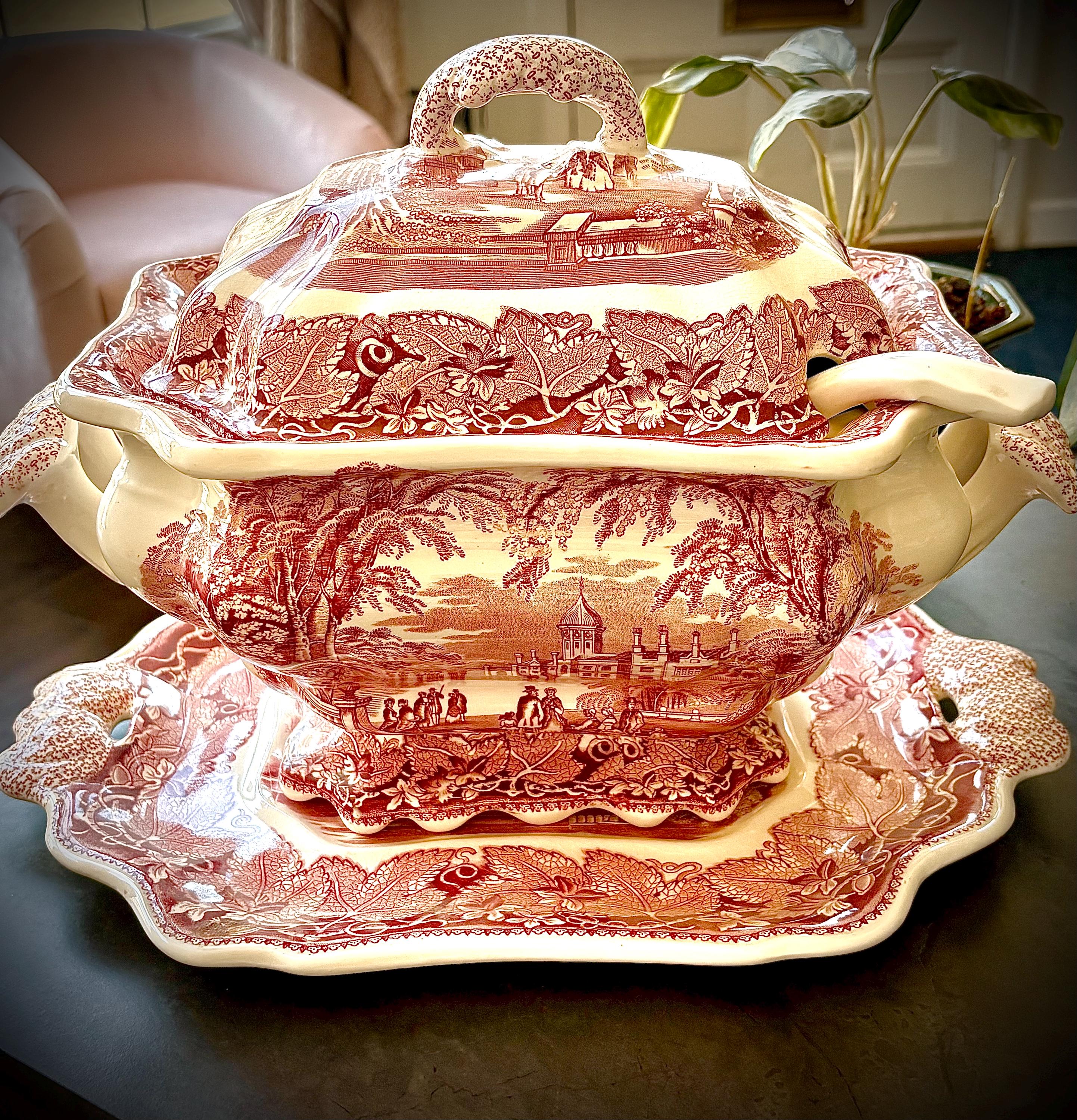 Masons Vista Serving Bowl Red - Etsy