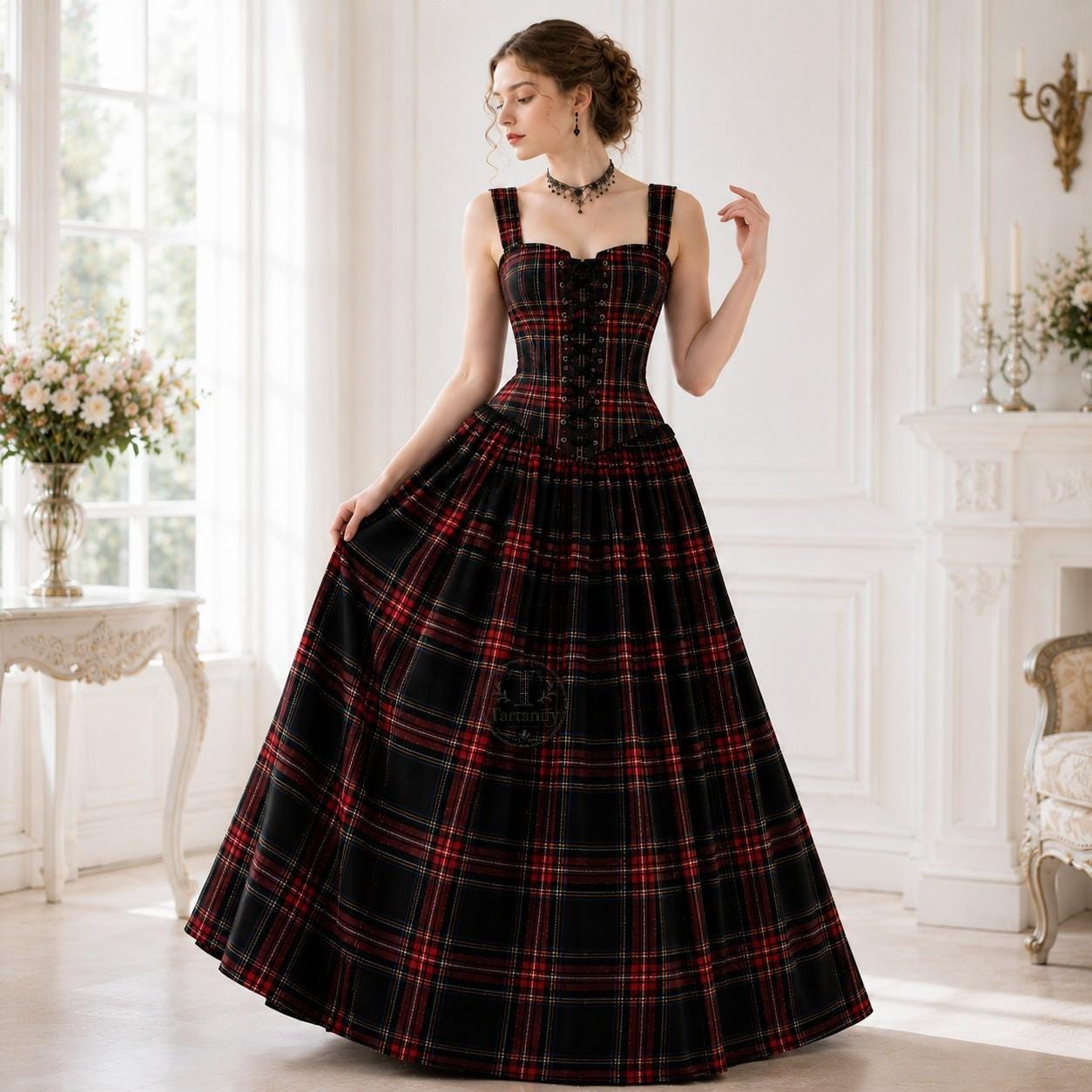 tartan corset dress The Nana Osaki's heart collar blazer and super cute red navy tartan corset  dress  @room707sh_store #nanaanime #viviennewestwoodarchive  #viviennewestwoodaccessories #viviennewestwoodvintage #nanaosaki
