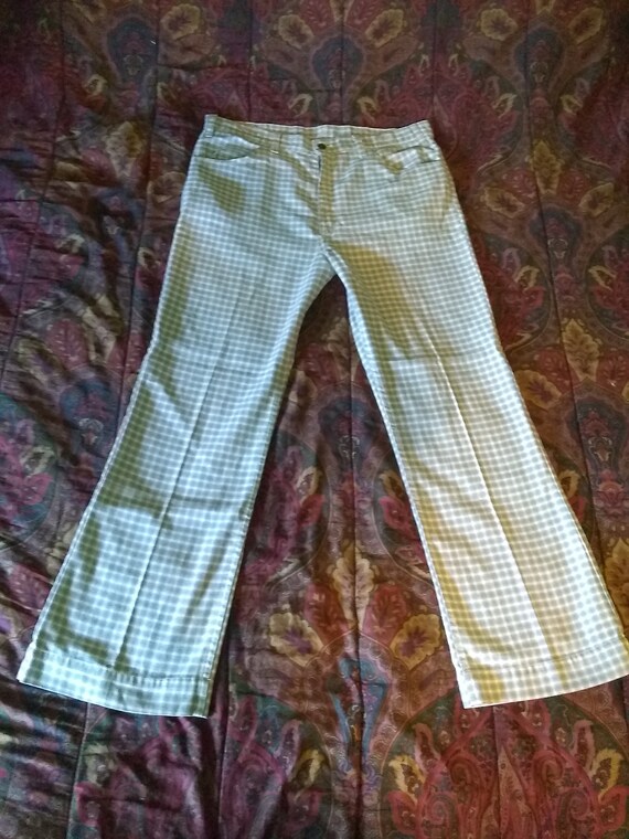 New Levi's 38 X 32 Sta Prest Plaid Small E Bellbot