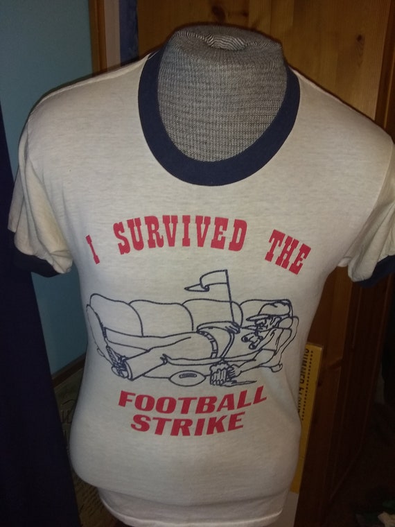Vintage Men's Ringer Large L Football Tee T Shirt